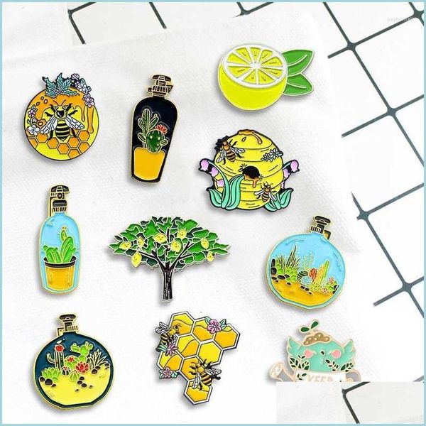 

pins brooches brooches pins creative trendy cartoon sea cactus bee oil drop brooch pin denim bag gift men women fashion jewelry clot dhxkp, Gray