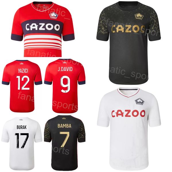 

22-23 club soccer lille jerseys 17 yilmaz 9 david 12 yazici 7 bamba 10 ikone 4 botman 6 fonte 19 lihadji football shirt kits team color blac, Black;yellow