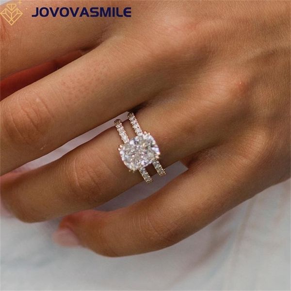 

wedding rings jovovasmile luxury engagement ring 3.5 carat center 10x8mm crushed ice hybrid cushion cut invisible halo band 220912, Slivery;golden