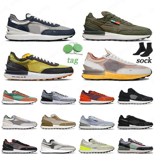 

fashion waffle one women mens running shoes 1 black white go the extra smile premium toasty olive green bred rattan phantom hyper royal trai, White;red