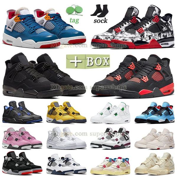 

og 4s basketball shoes j 4 mens men jumpman doernbecher messy room black cat neon bred university blue taupe haze military black red thunder