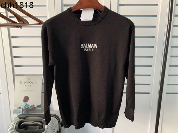 

new balmas cotton pullover jacquard letter loose knit lovers' long sleeve, White;black