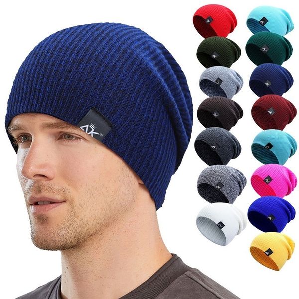 

beanie skull caps 16 colors korean wool acrylic knitted warm for women men hip hop skullcap autumn winter elastic skullies crochet beanie ha, Blue;gray