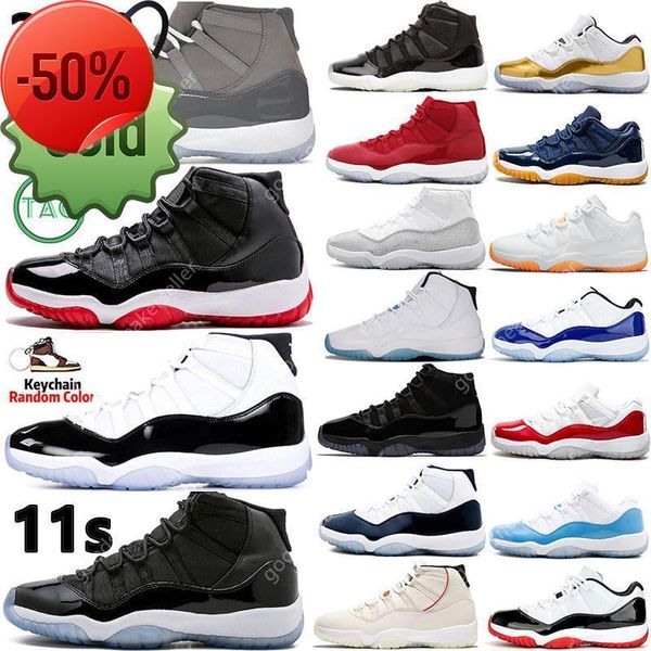 

basketball shoes 11 11s cool grey high low citrus university legend blue white bred infrared concord 45 space jam gamma women mens trainers, Black