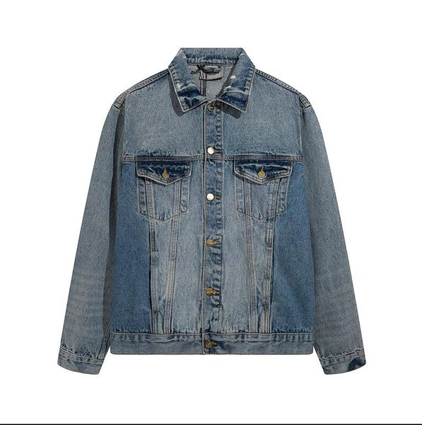 

men's jacket denim casual long sleeve lapel retro blue washed simple loose women's couple jacket, Black;brown