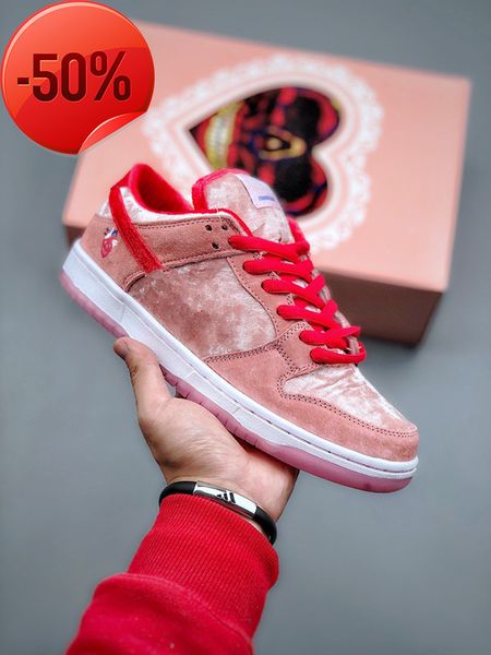 

womens shoes strangelover x dunks low valentine's day special box basketball shoe sports sneakers color bright melon/gym, Black