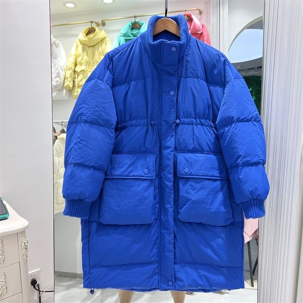 

womens down parkas women long down jacket casual style autumn winter coats and parkas female outwear 220912, Black