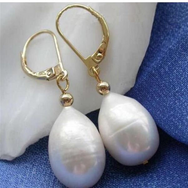

charming 10-14mm freshwater white natural pearl earring268i, Golden