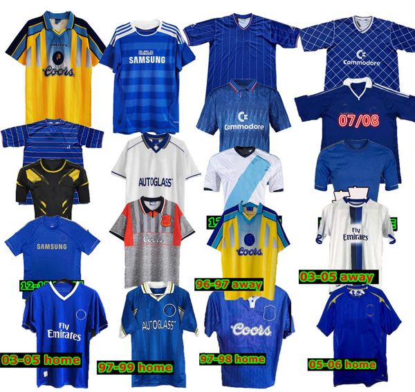 

retro soccer jersey lampard torres drogba 11 12 13 final 94 95 96 97 98 99 football shirts camiseta wise 03 05 06 07 08 cole zola vialli 07, Black;yellow