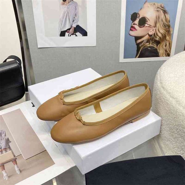 

wear dress shoes french style celebrities' single shoes outside. women's autumn versatile round head flat bottom shallow mouth eve, Black