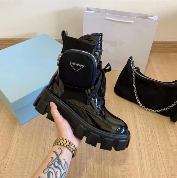 

luxurys women boots ankle boots star shoes platform chunky martin boot buckle shoe diamond leather winter outdoor lady 35-42, Black
