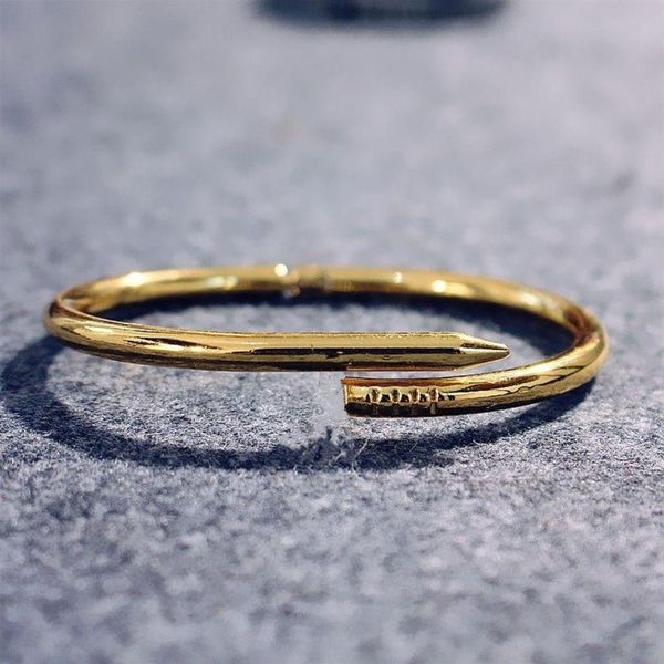 

2021 gold-plated men's nail bangle diamond design womens fashion luxury non-fading hypoallergenic jewelry love226k, Black