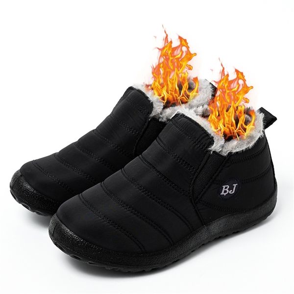 

boots winter women ankle for woman waterproof snow shoes flat casual boot plus size 36-45 220912, Black