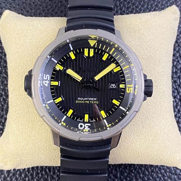

v6f diving watches automatic mechanical 2824 movement 46mm titanium case rubber strap rotate inner and outer bezel sapphire crystal glass su, Slivery;brown