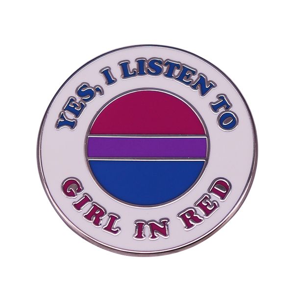 

other fashion accessories yes i listen to girl in red pin bisexual power lgbt pride badge i wanna be your girlfriend meme, Silver
