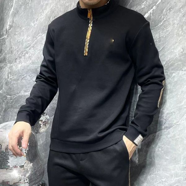 

polo shirts for men men'sdesigner shirt fall sweatshirts colorblock zip sweatshirts black men's sweaters, White;black