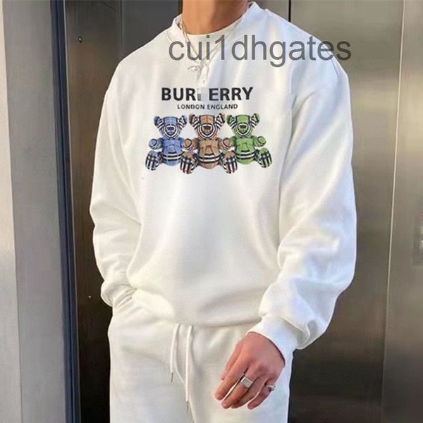 

2022 designer burb hoodies online store high version envelope bag three little bears letter printed sweater ma, Black