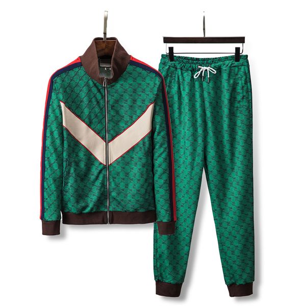 

fashion designer autumn and winter mens tracksuits set jogging zipped jacket pants 2 piece outdoor sportswear suit street hip hop wear track, Gray