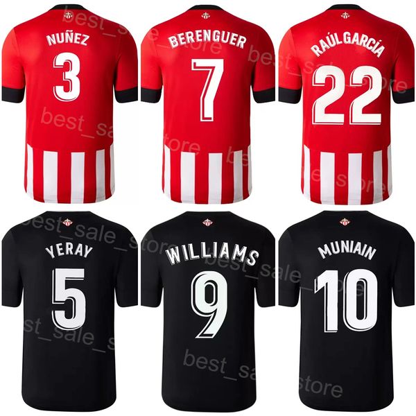 

22-23 club soccer 8 oihan sancet jerseys 19 oier zarraga 17 yuri berchiche 9 inaki williams 7 alex berenguer 10 iker muniain football shirt, Black;yellow