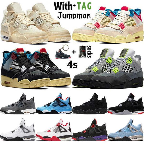 

2021 high jumpman og 4 4s mens basketball shoes university blue analyzes sail black cat raptors women sneakers trainers size