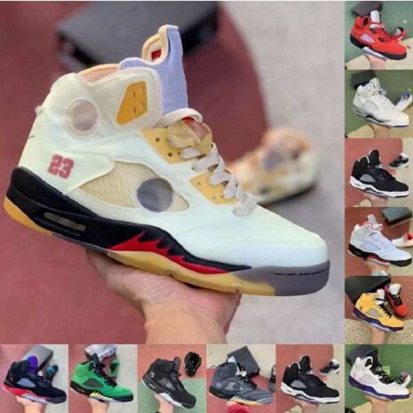 

with box basketball shoes mens trainers sports sneakers moonlight racer blue raging red 5s men 5 bluebird stealth 2.0 alternate grape what t