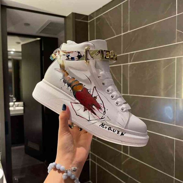 

boots mckunda rainbow white shoes women's autumn muffin soled high rise leather help thick couple, Black
