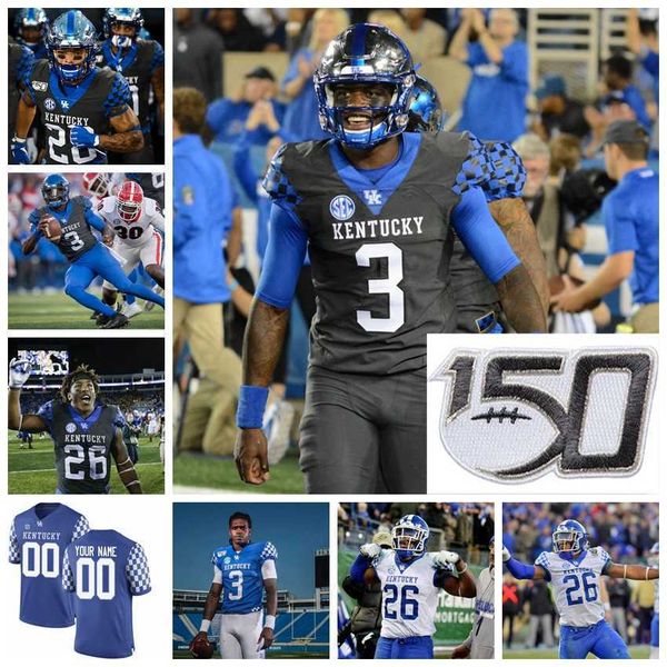 

ncaa kentucky wildcats college football jerseys 22 jared lorenzen 33 travis tisdale 56 kash daniel sawyer smith akeem hayes custom stitched, Black