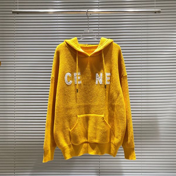 

Mens Plus Size Hoodies Sweatshirts in Autumn / Winter Acquard Knitting Machine e Custom Jnlarged Detail Crew Neck Cotton 4, Yellow