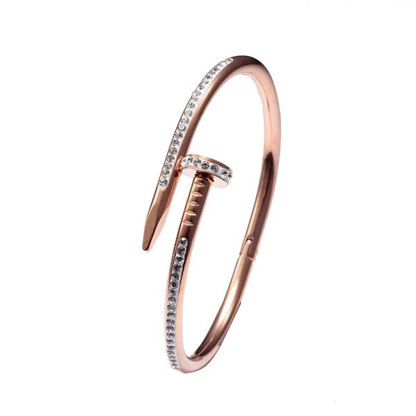 

bracelets designer bracelet cuff bangle luxury jewelry women titanium steel alloy gold-plated craft love diamond bangle gold silver rose for, Black
