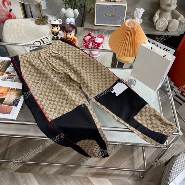

xinxinbuy men designers pant double letter jacquard triangle label streetwear women green black s-2xl, Black;brown