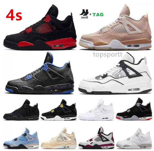 

4 4s men basketball shoe university blue black cat pure money mens womens outdoor sports trainers sneakers designer shoes skateboard sneaker