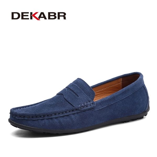 

dress shoes dekabr brand spring summer sell moccasins men loafers genuine leather flats lightweight driving 220912, Black