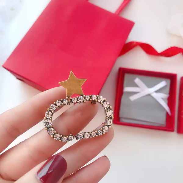 

designer classic gold brooch luxury jewelry fashion pin letter star for woman men jewellry wholesales broochs suit clothes ornaments party w, Gray