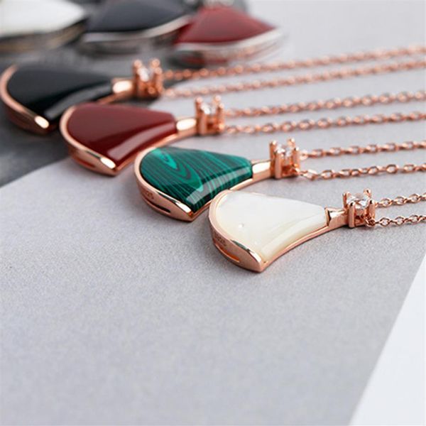 

925 silver luxury designer necklace versatile classic fashion choker elegant fan-shape jewelry delicated necklace pendant high-end224t