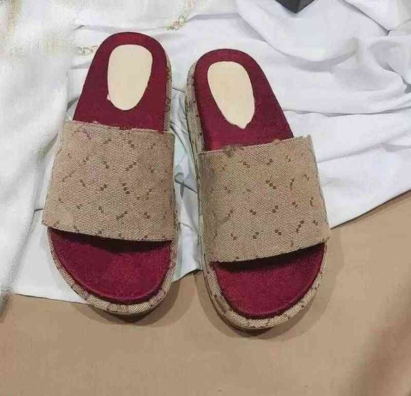 

slipper slippers women sandal shoes fashion mules designer sandals autumn thick bottom embroidered cotton platform letter velour outdoor, Black