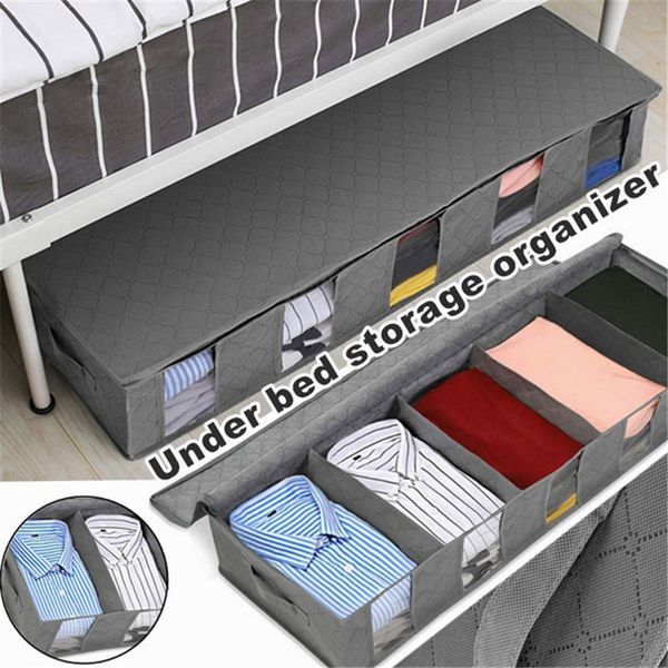 

nonwoven under bed storage bag quilt blanket clothes storage bin box divider folding closet organizer clothing container large wll1664