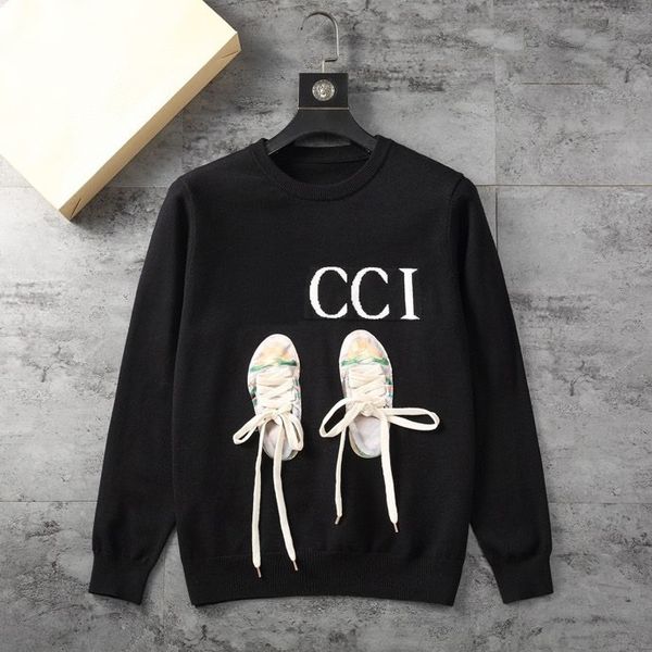 

designer men's plus size sweater luxury small round neck turtleneck turtleneck classic casual black autumn winter fashion senior retro