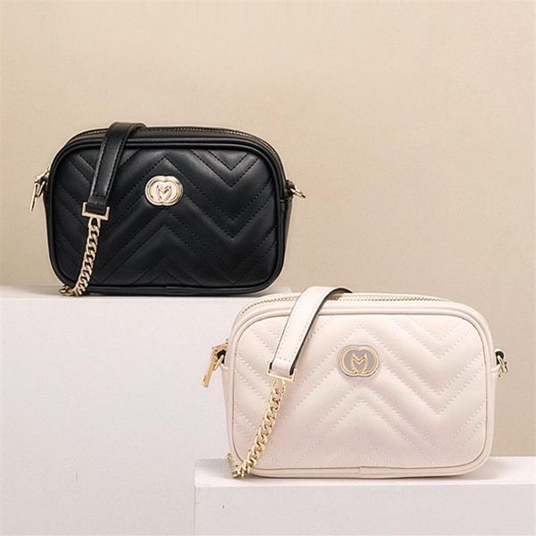 

whole leather shoulder bag chain purse fashion wave chain purse cowhide handbag presbyopic card holder evening bag messenger w2764