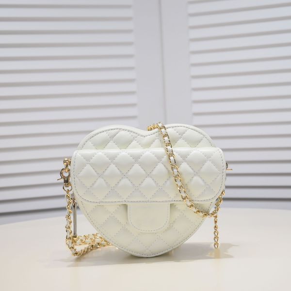 

designer heart zipper love style bags quilted matelasse chain crossbody shoulder gold hardware mini outdoor sacoche cute cosmetic case handb