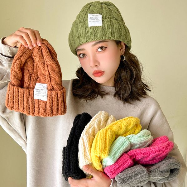 

beanie skull caps winter hat for women knit fashion warm couple lady thread knitted chapeau female bonnet 220912, Blue;gray