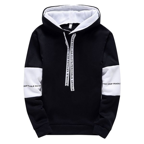 

men's hoodies sweatshirts long sleeve casual printing with letter spring hip hop pullover sports male hooded 220912, Black