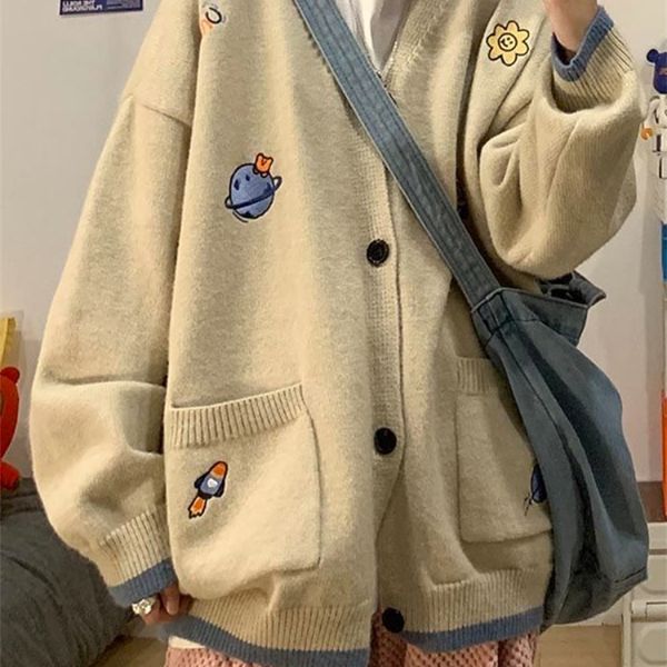 

men s sweaters mafokuwz knitted cardigan sweater spring and autumn hong kong style loose trend grunge coat high streetwear 220909, White;black