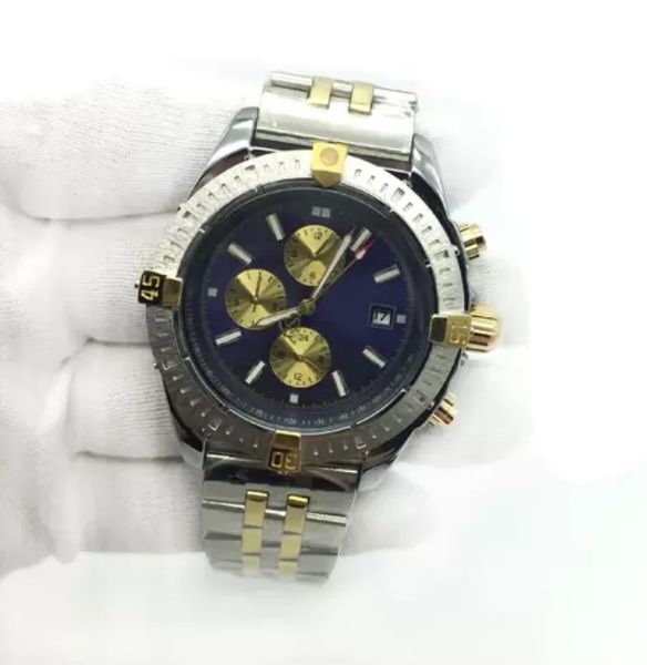 

mens watch 1884 blue dial automatic mechanical two tone stainless steel classic men watches male wristwatches, Slivery;brown