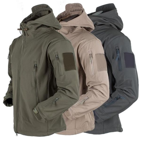 

mens jackets tactical jacket men military combat soft shell army techwear windproof waterproof breathable fleece thermal hooded coats 220912, Black;brown