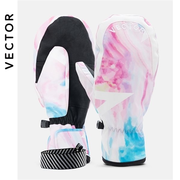 

ski gloves thick women 2in1 mittens snowboard men snow winter sport warm waterproof windproof ing faux leather plam 220912