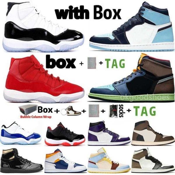 

basketball shoes 2020 with box men jumpman 1 women sneakers 1s turbo green obsidian twist black toe 11 bred 11s concord mens trainer