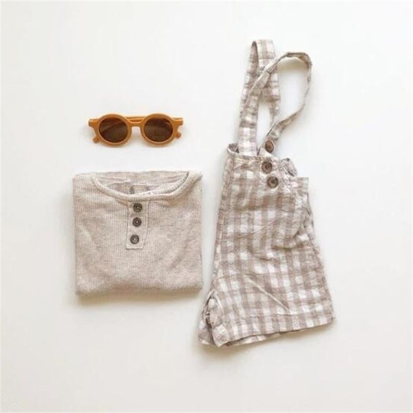 

overalls kids overalls autumn clothes baby cotton linen casual plaid suspenders children loose fashion pants toddler boy girl outfits 220909, Blue