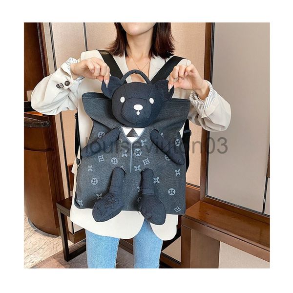 

designer basketball school cartoon doll bear backpack mens womans tote shoulder handbag messenger fashion brands high capacity tudent hip ho