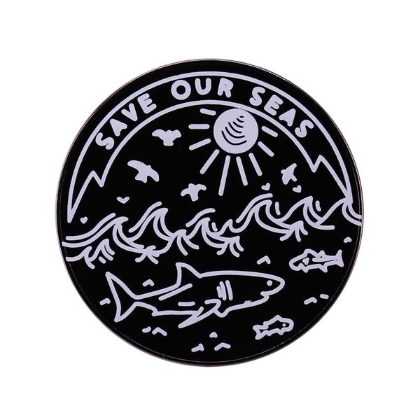 

other fashion accessories save our seas - white shark brooch pin, Silver