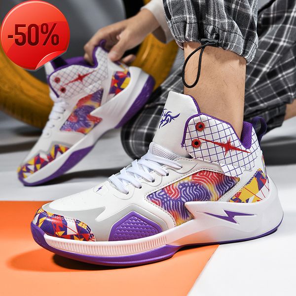 

men dunks sports shoes high sneakers athletics chaussures blue purple orange 39-45 4018, Black